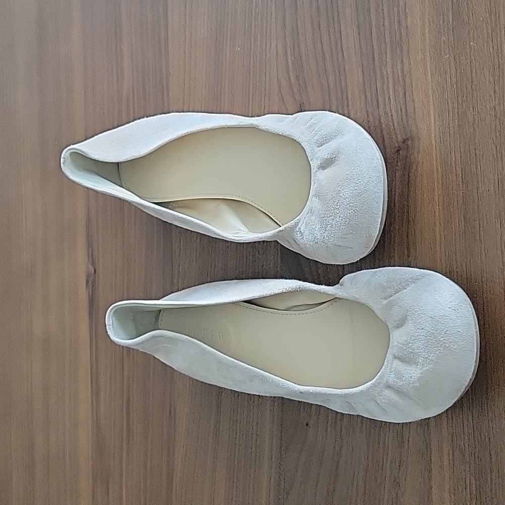 J. Crew Cream Suede Flats Size 8.5